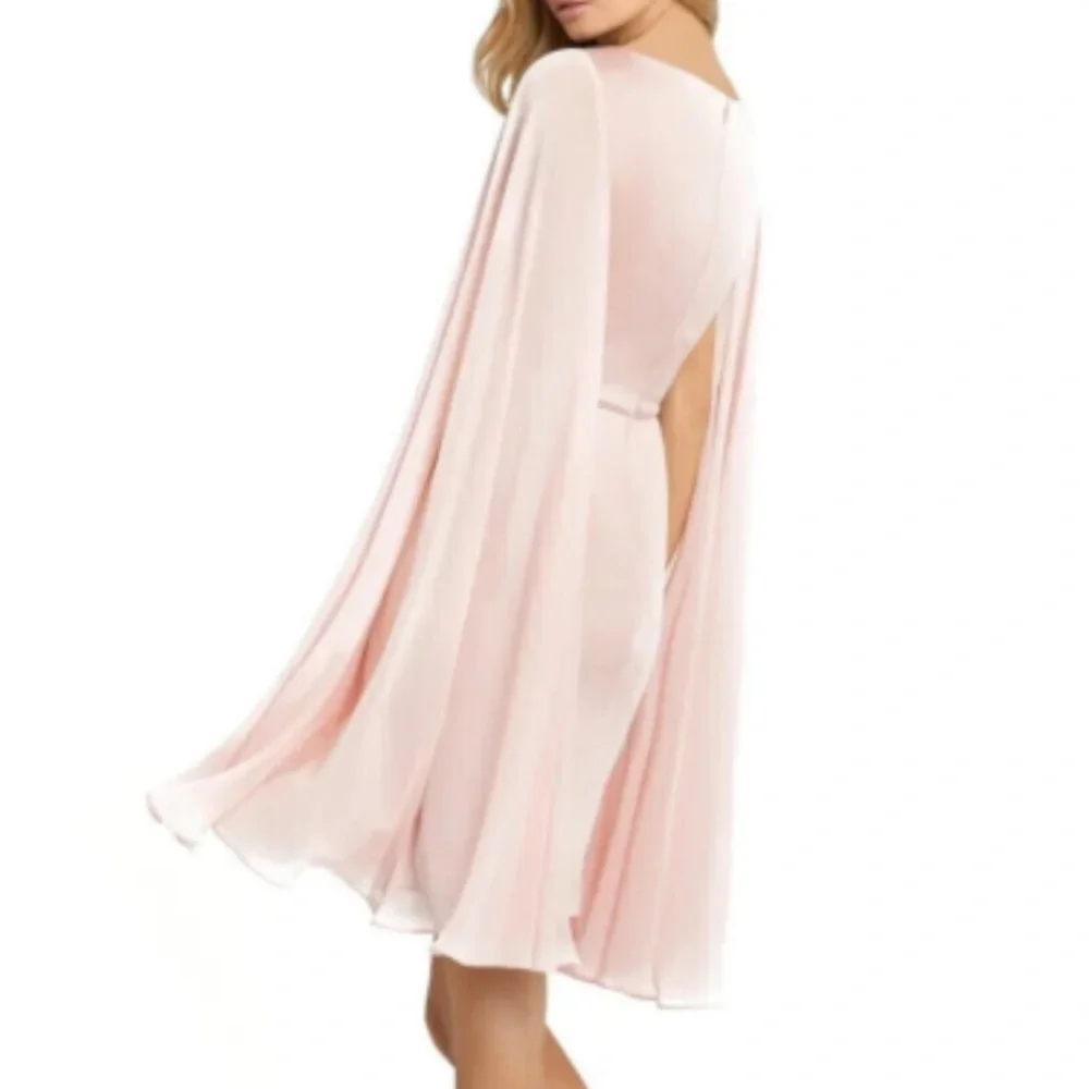 IEENA for MacDuggal pink flowy long sleeve pink dress 41271